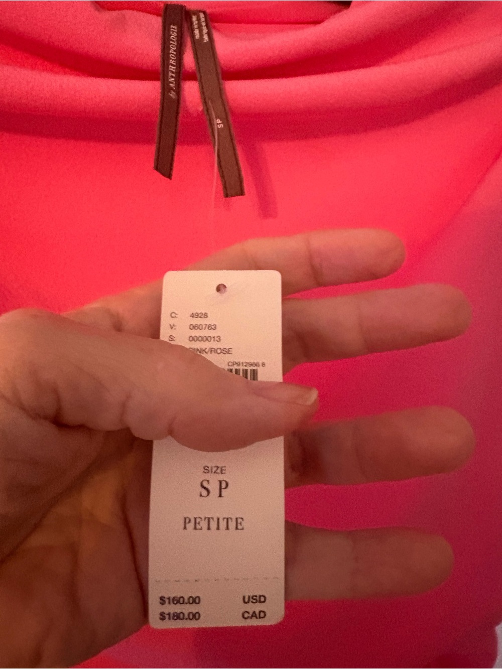 Anthropologie Midi Dress NWT Maya Ruched Hot Pink Sleeveless - Picture 3 of 6